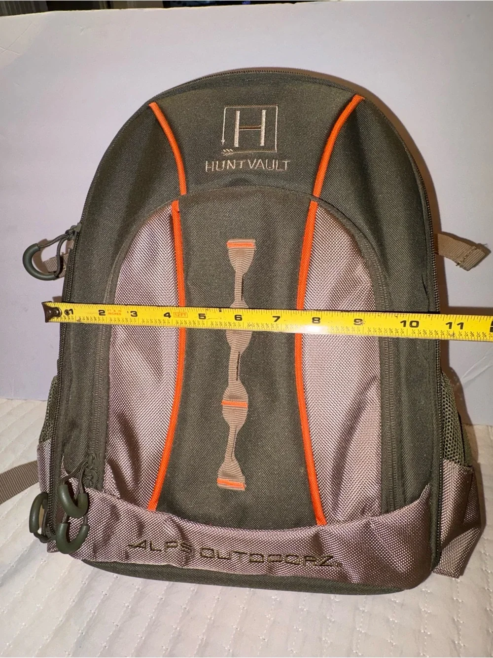 HuntVault Olive and Orange Outdoor Backpack